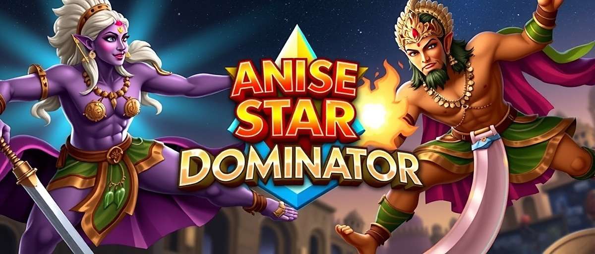 Anise Star Dominator Game Cover Anise Star Dominator game cover featuring Indian mythological characters in battle